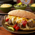 Sweet Onion & Pepper Beef Sandwiches with Au Jus
