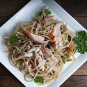 Salmon with Whole Wheat Thin Spaghetti